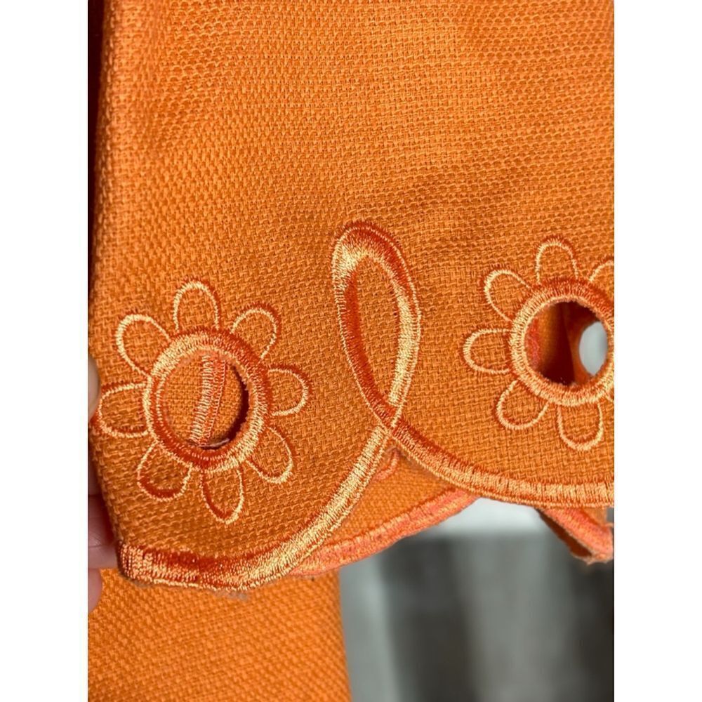 Bob Mackie Women’s Medium Orange Embroidered Front Tie Wearable Art Jacket - Picture 9 of 14
